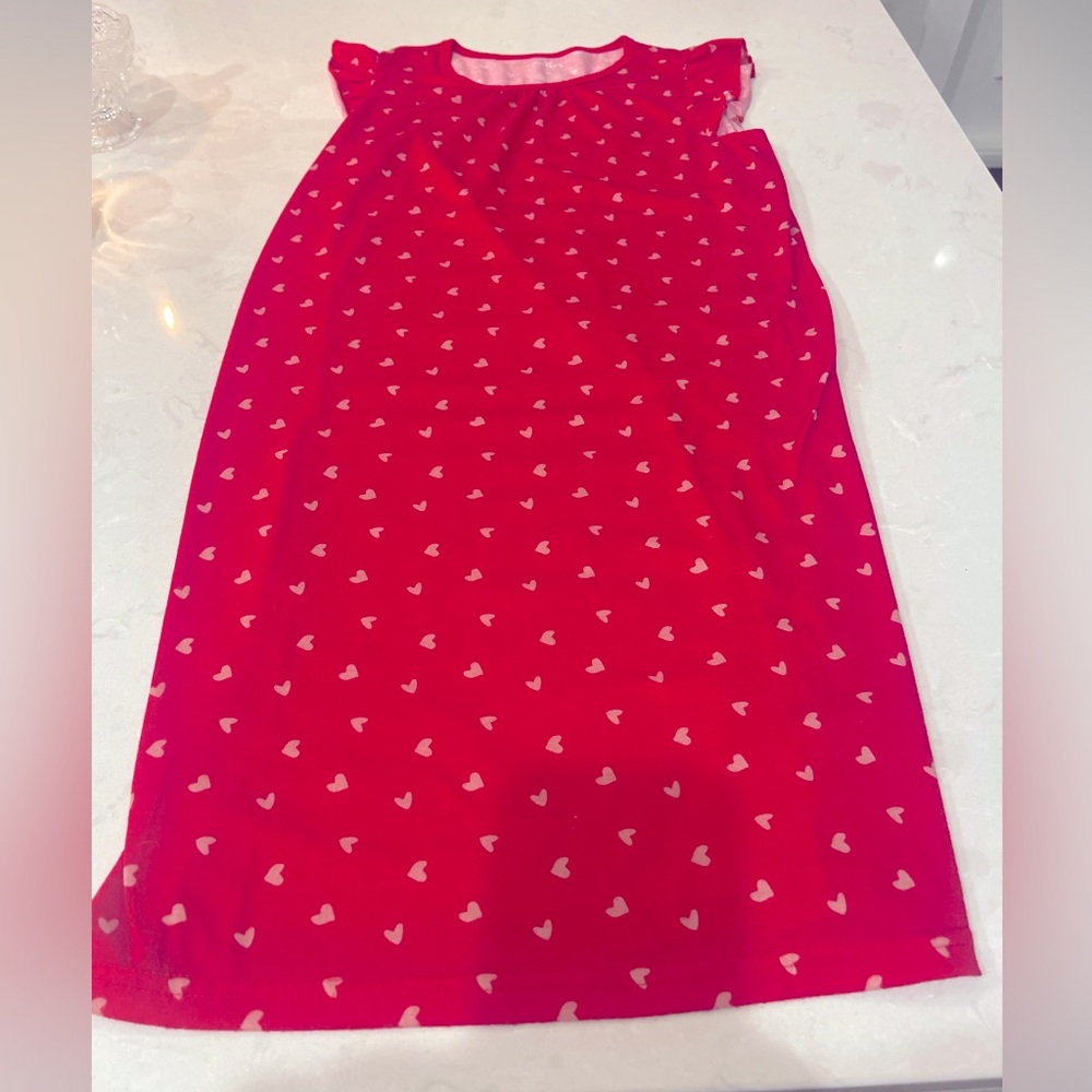 Carter's Red with pink hearts Nightgown